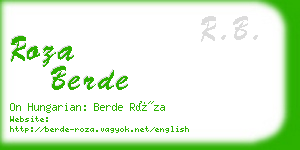 roza berde business card